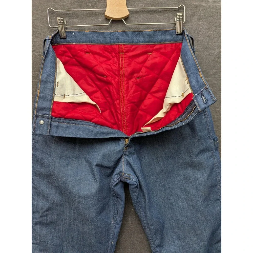 Vintage Big Smith Mens Carpenter Jeans Quilt Lined Straight Leg Men's Size 30x35